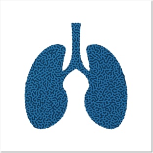 Turing Pattern Lungs (Blue) Posters and Art